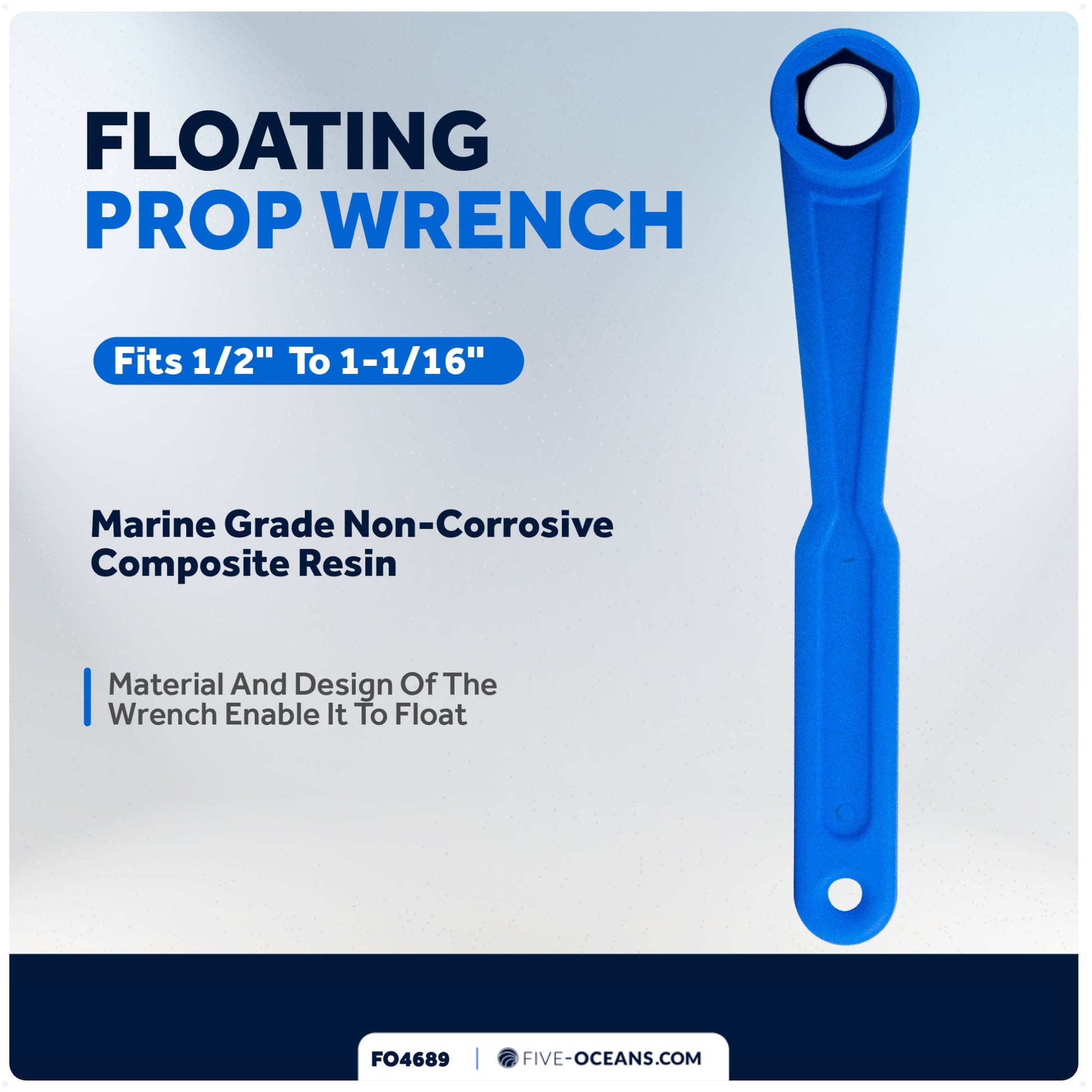 Universal Floating Prop Wrench Kit with Multiple Sockets, Blue - FO4689 - Five Oceans