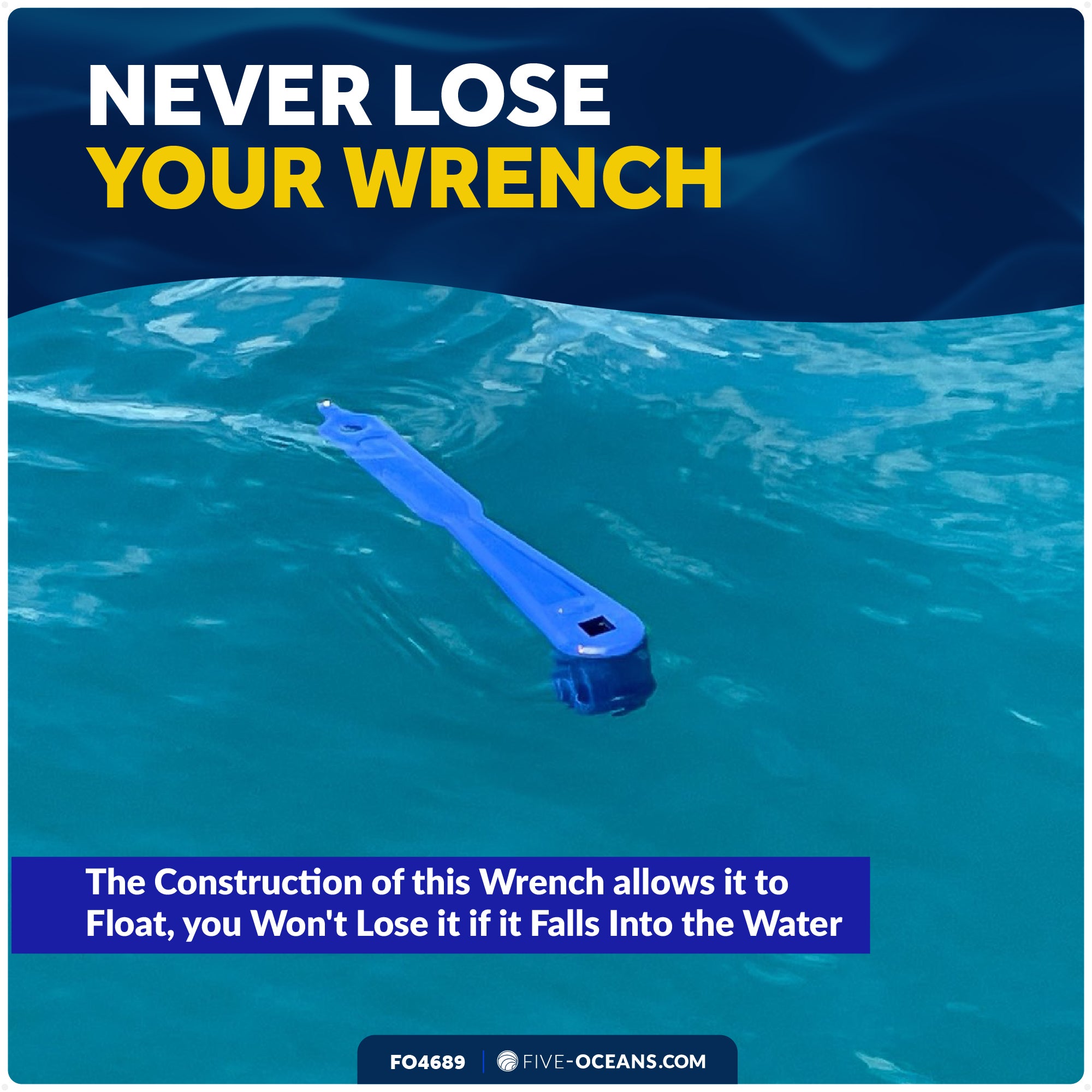 Universal Floating Prop Wrench Kit with Multiple Sockets, Blue - FO4689 - Five Oceans