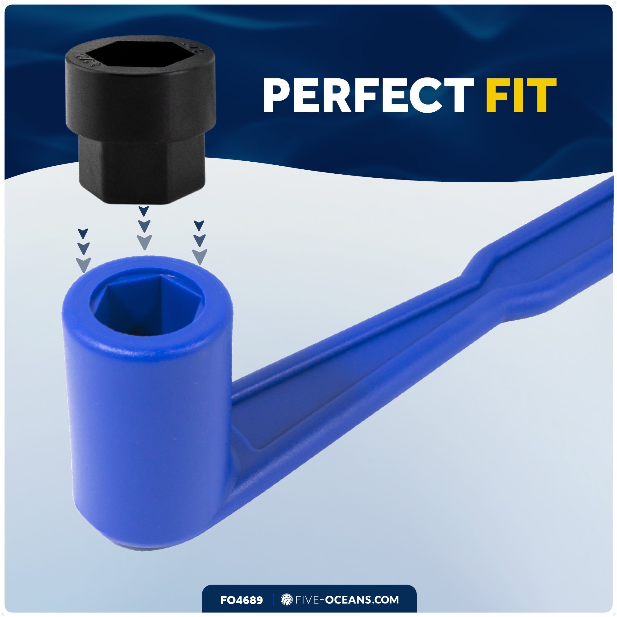 Universal Floating Prop Wrench Kit with Multiple Sockets, Blue - FO4689 - Five Oceans