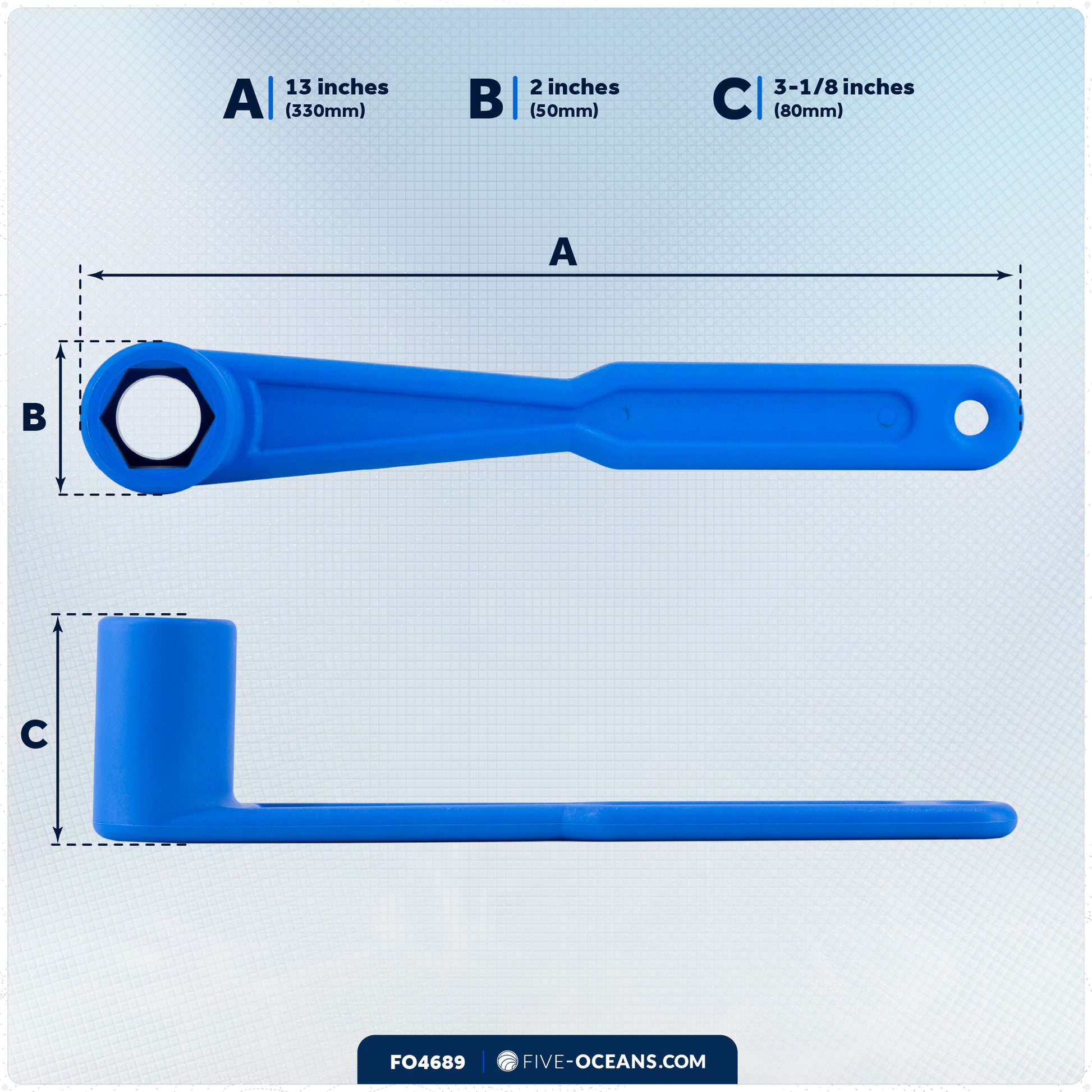 Universal Floating Prop Wrench Kit with Multiple Sockets, Blue - FO4689 - Five Oceans