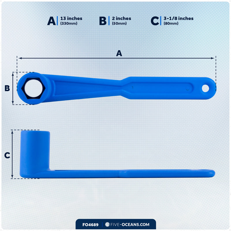 Universal Floating Prop Wrench Kit with Multiple Sockets, Blue - FO4689 - Five Oceans