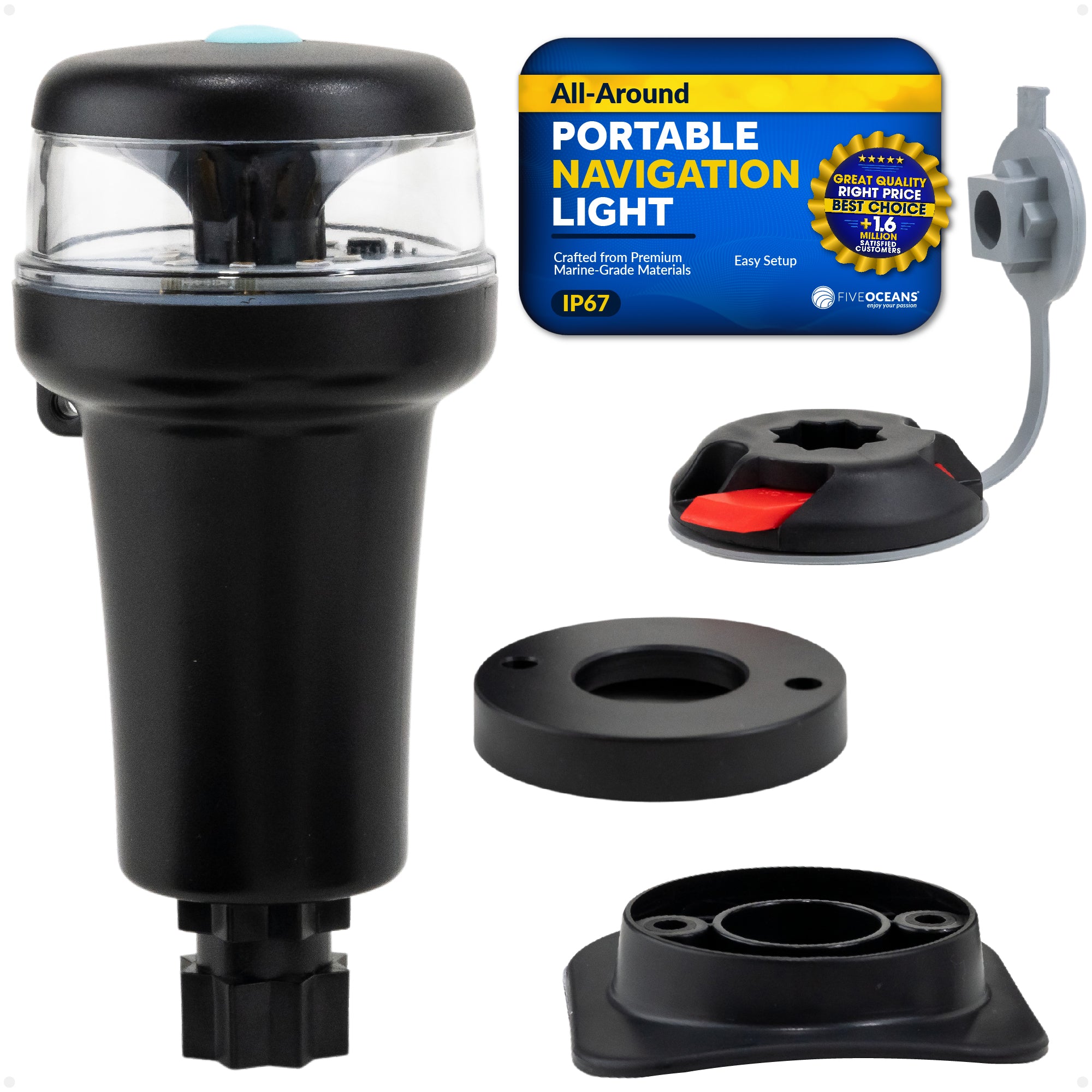 Portable Navigation Lights, LED All-Around Anchor Signal Flashlight - FO4690