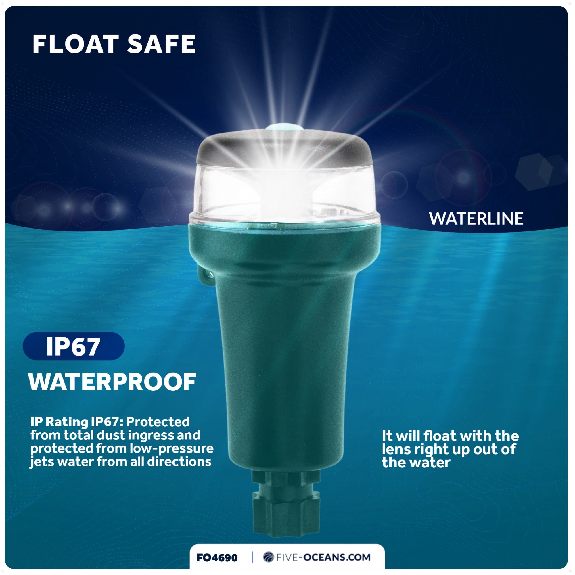 LED Anchor & Signal Flashlight Navigation Lights, Battery-Powered - 2NM - FO4690 - Five Oceans