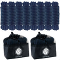 1/2" x 15' Dock Lines, Navy Blue, Double Braid Nylon, 8-Pack