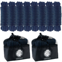 1/2" x 15' Dock Lines, Navy Blue, Double Braid Nylon, 8-Pack