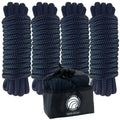 1/2" x 15' Dock Lines, Navy Blue, Double Braid Nylon, 4-Pack