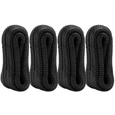 3/8" x 6' Fender Lines with 5" Eyelet, Black, Double Braid Nylon