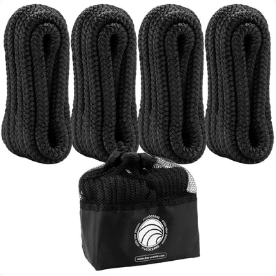 3/8" x 6' Fender Lines with 5" Eyelet, Black, Double Braid Nylon - FO4698 - Five Oceans