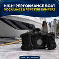 3/8" x 6' Fender Lines with 5" Eyelet, Black, Double Braid Nylon - FO4698 - Five Oceans