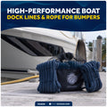 3/8" x 6' Fender Lines with 5" Eyelet, Navy Blue, Double Braid Nylon - FO4699 - Five Oceans
