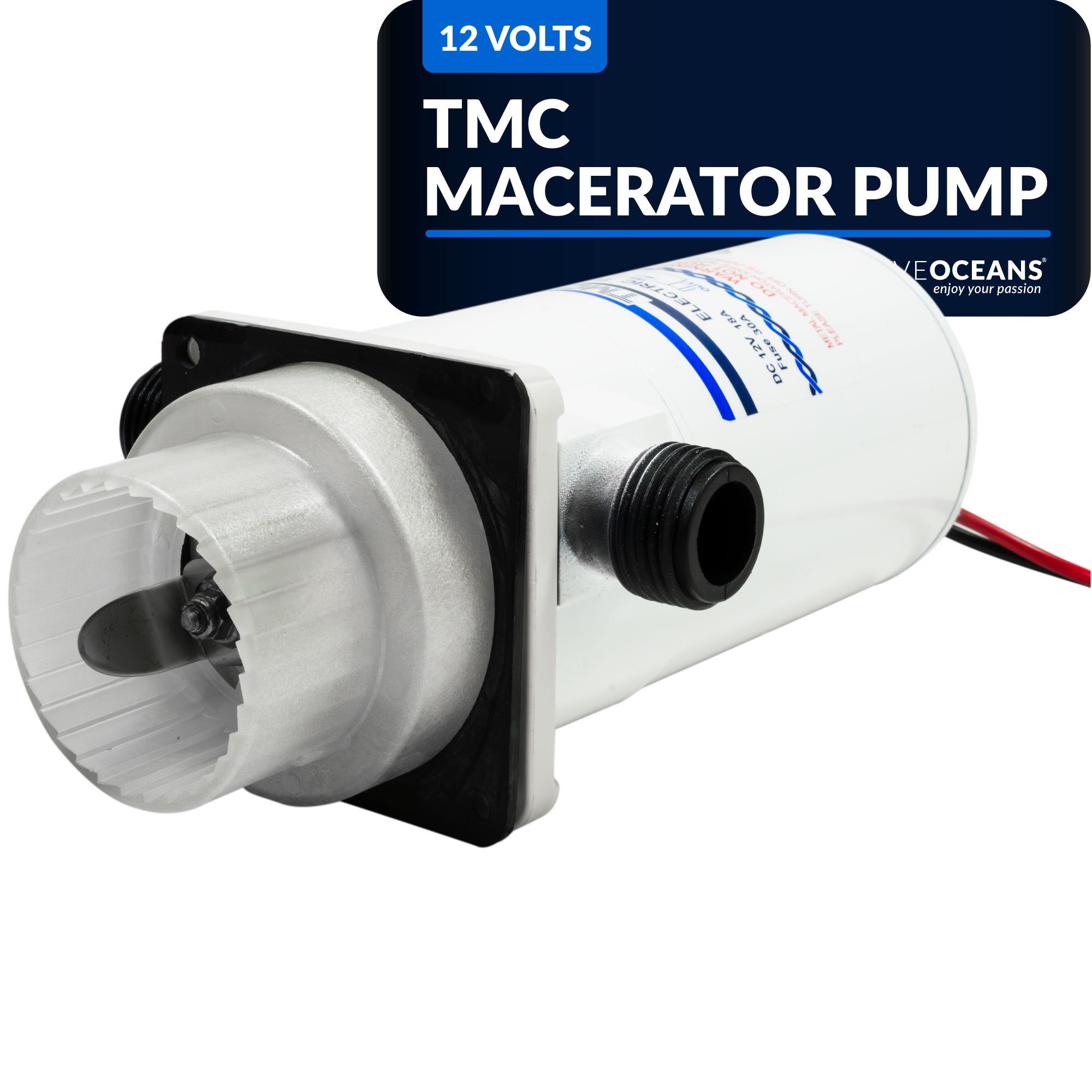 TMC Electric Toilet Macerator Waste Pump with Threaded-On Hose Connection 12V - FO4701