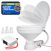 TMC Electric Toilet with Threaded-On Hose Connection, Large Bowl, Smart Flush Control 12V DC <BR><BR>- FO4706 - Five Oceans