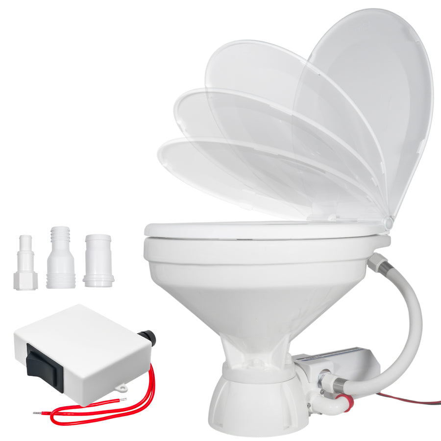 TMC Electric Toilet, Large Bowl, On/Off Flush Control, 12V - FO4706 - Five Oceans