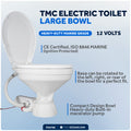 TMC Electric Toilet, Large Bowl, On/Off Flush Control, 12V - FO4706 - Five Oceans