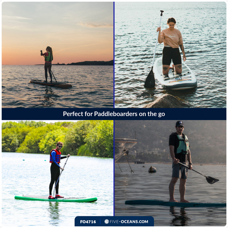 Adjustable SUP Paddle 72" - 92", Black, Aluminum - FO4716 - Five Oceans
