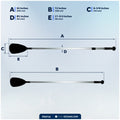 Adjustable SUP Paddle 72" - 92", Black, Aluminum - FO4716 - Five Oceans