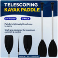 Telescoping Paddle 39" - 60", Round-Grip, Black, Aluminum, 2-Pack - FO4720-M2 - Five Oceans
