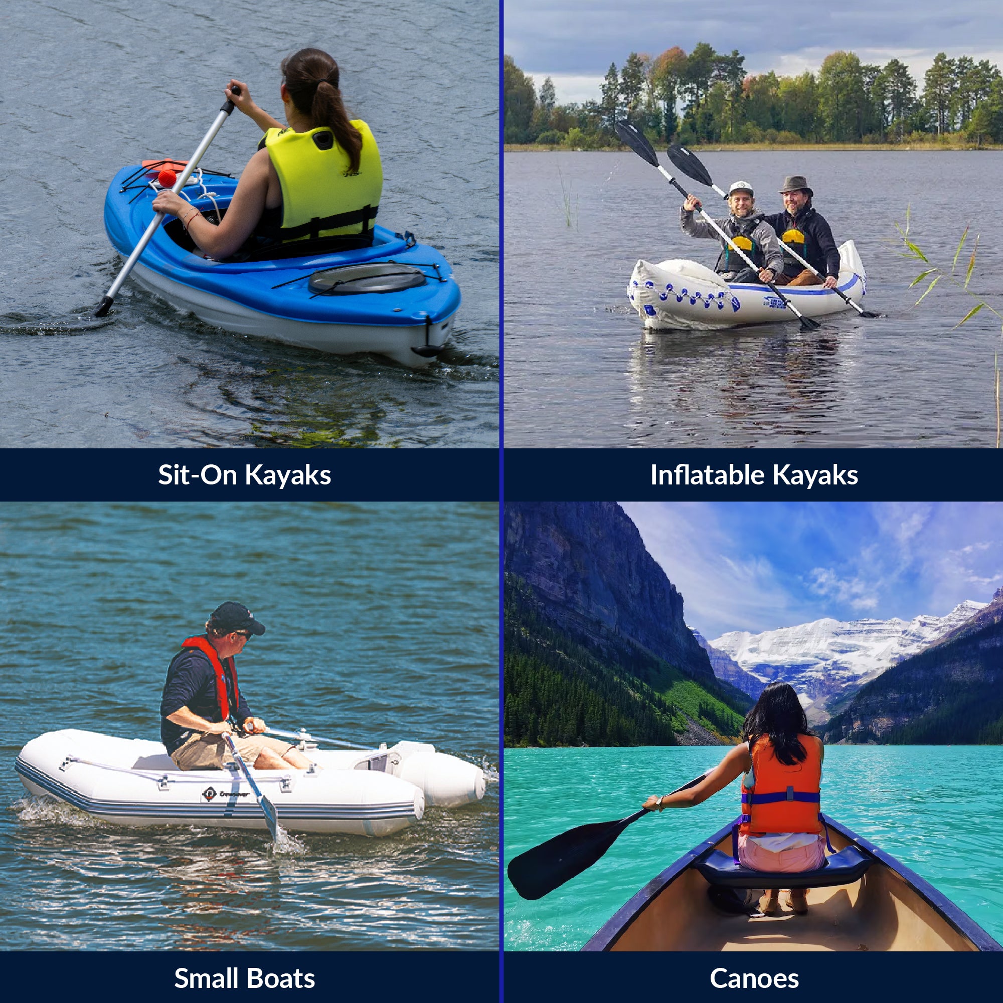 Telescopic Canoe Paddle, Extends from 39" to 60", Round Grip - 2-Pack - FO4720-M2 - Five Oceans