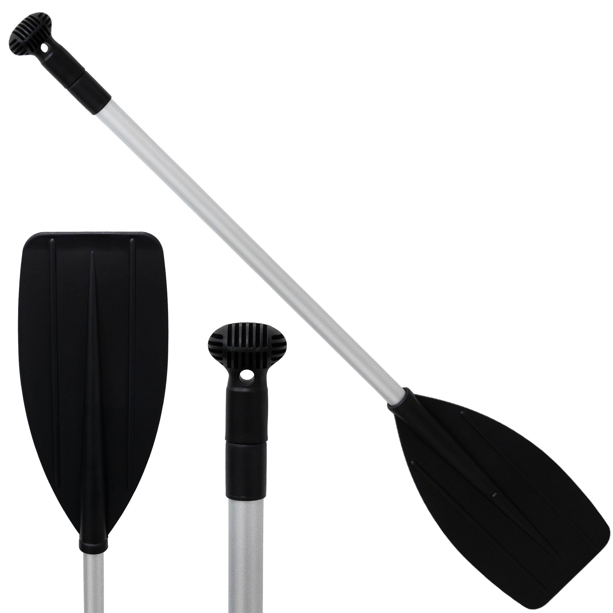 Telescoping Paddle 39" - 60", Round-Grip, Black, Aluminum - FO4720 - Five Oceans