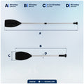 Telescoping Paddle 39" - 60", Round-Grip, Black, Aluminum - FO4720 - Five Oceans