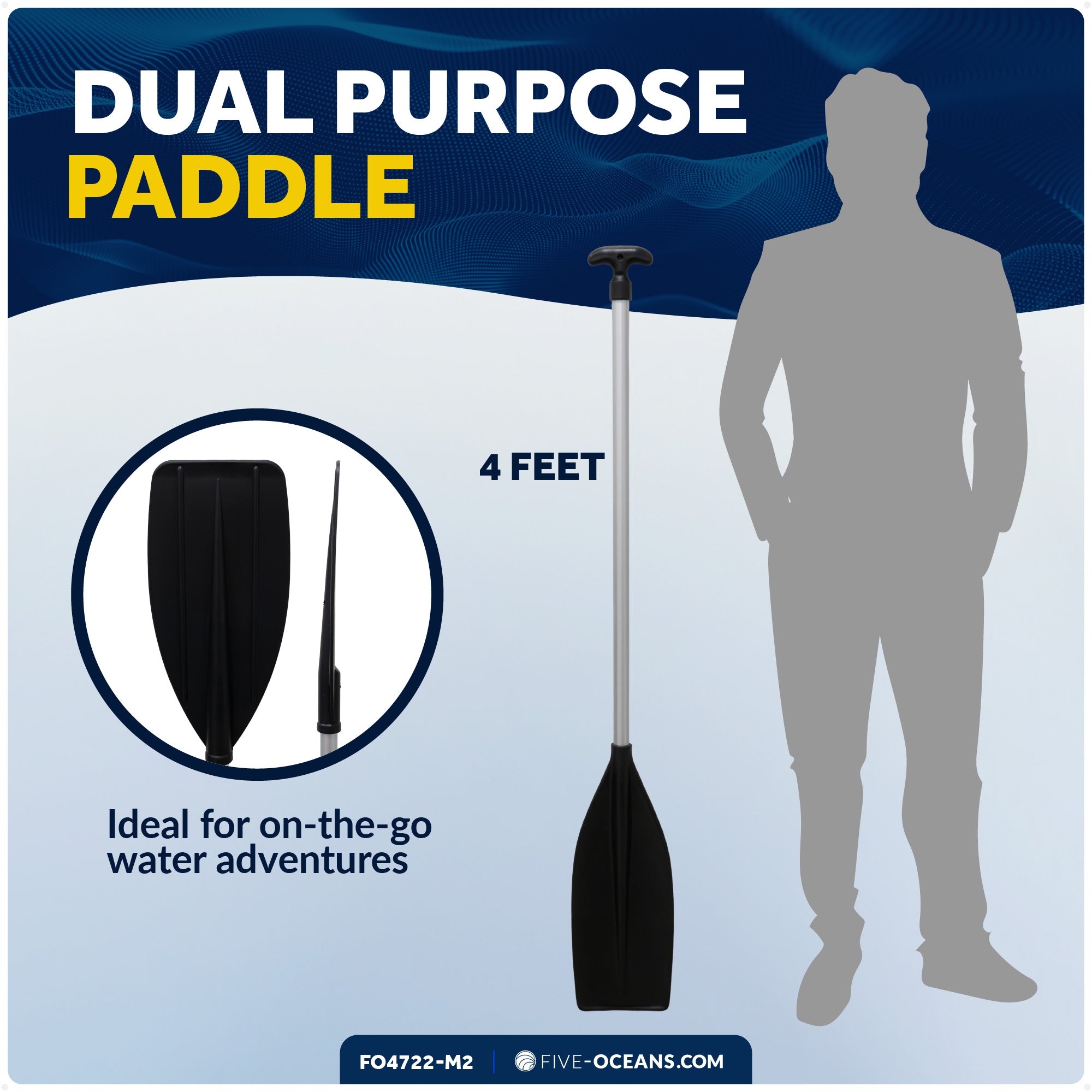 Canoe Paddle, 4Ft - T-Handle - 2-Pack - FO4722-M2