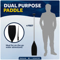 4' Paddle, T-Handle, Black, Aluminum, 2-Pack - FO4722-M2 - Five Oceans