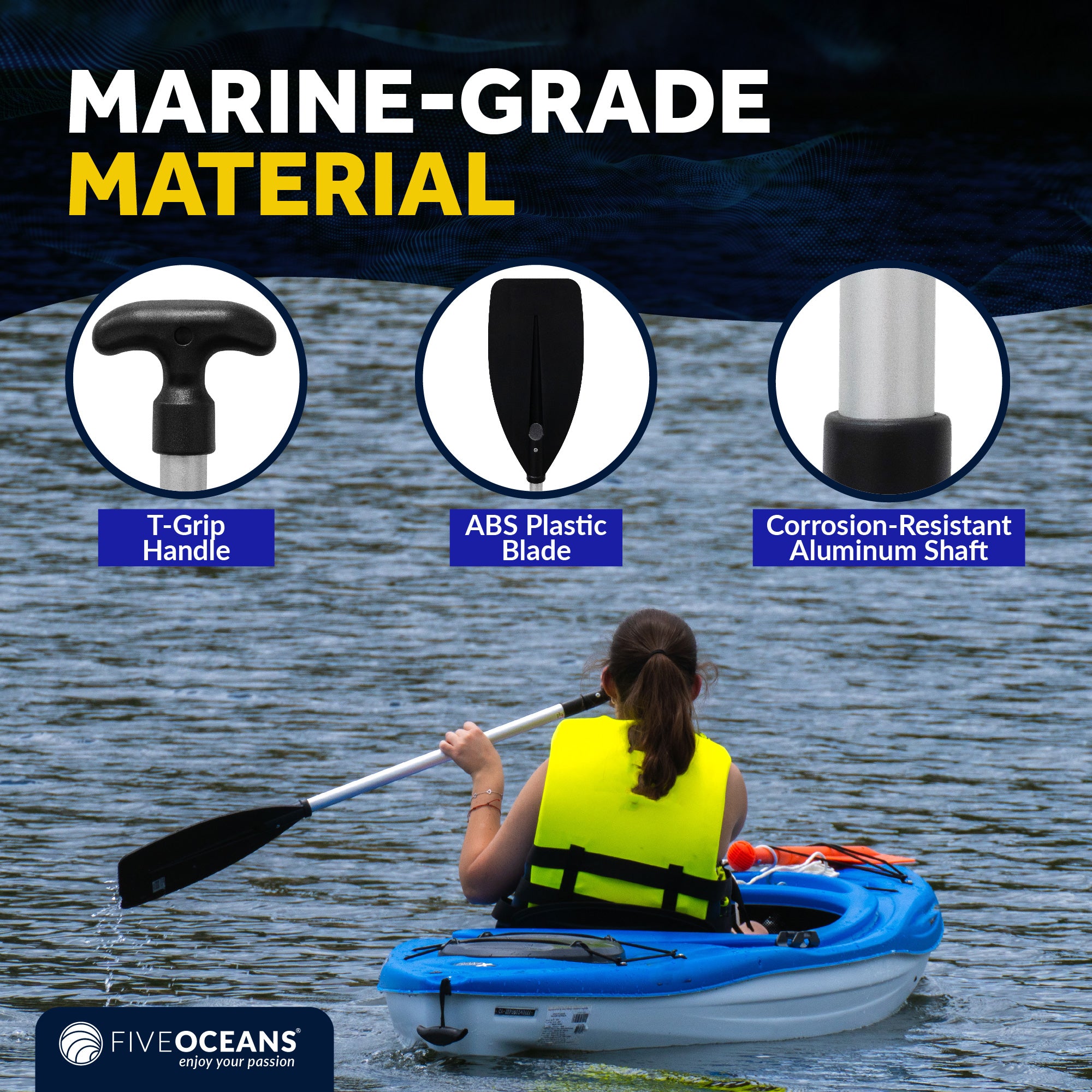 Canoe Paddle, 4Ft - T-Handle - FO4722 - Five Oceans