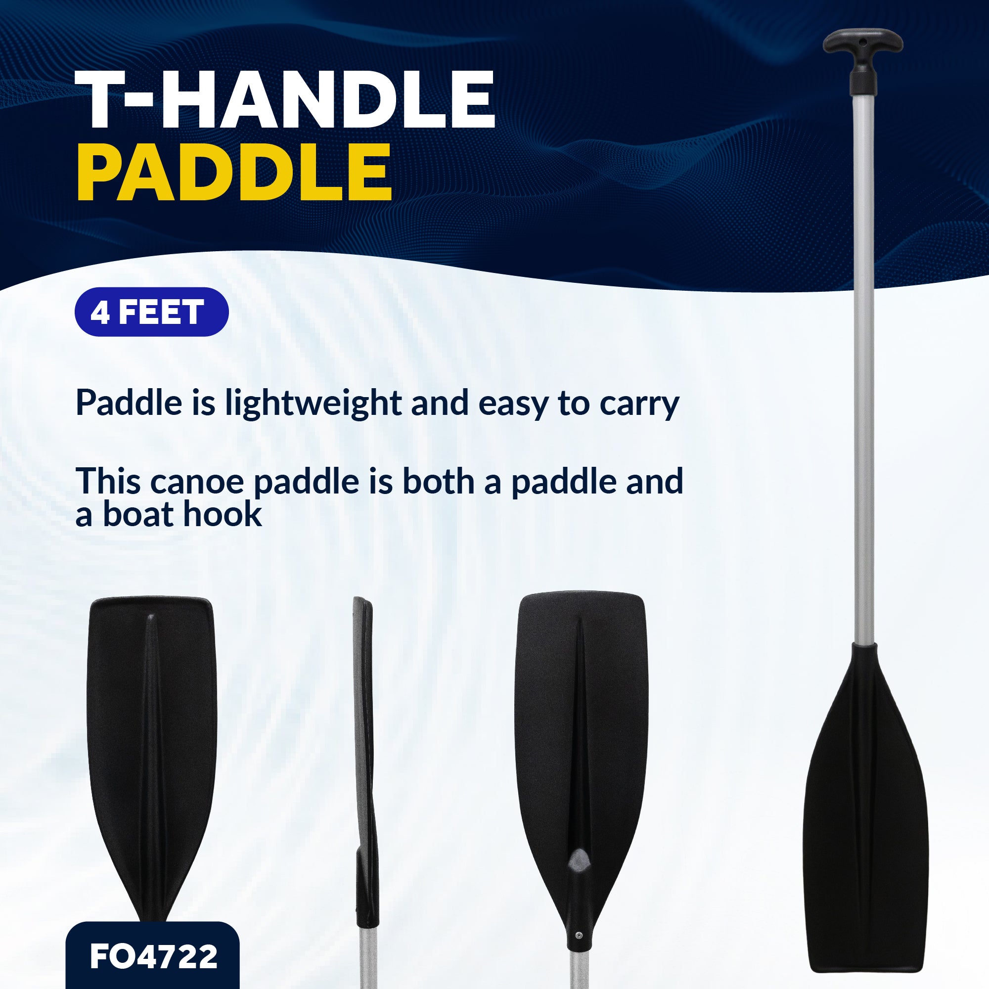 Canoe Paddle, 4Ft - T-Handle - FO4722 - Five Oceans