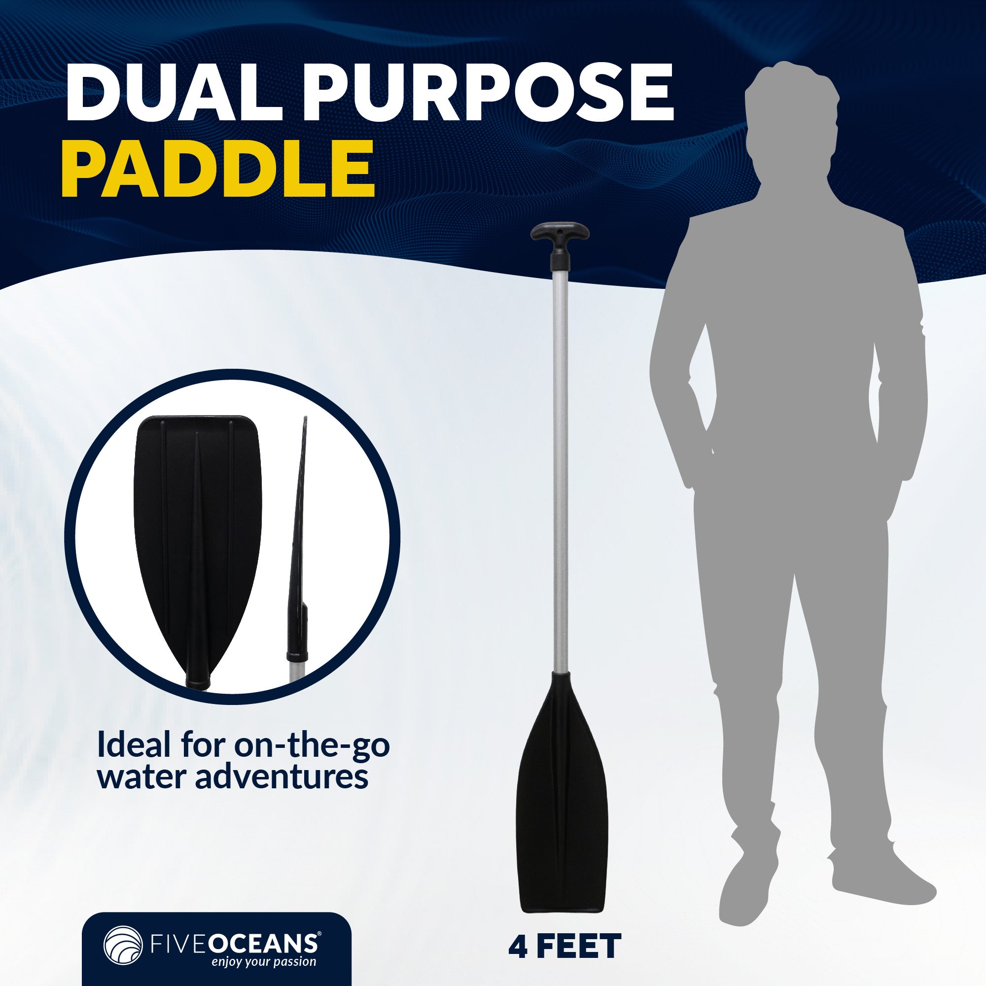 Canoe Paddle, 4Ft - T-Handle - FO4722 - Five Oceans