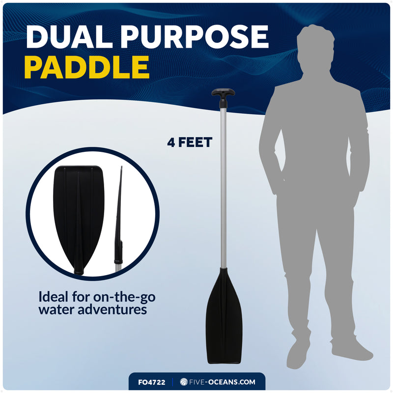 4' Paddle, T-Handle, Black, Aluminum - FO4722 - Five Oceans