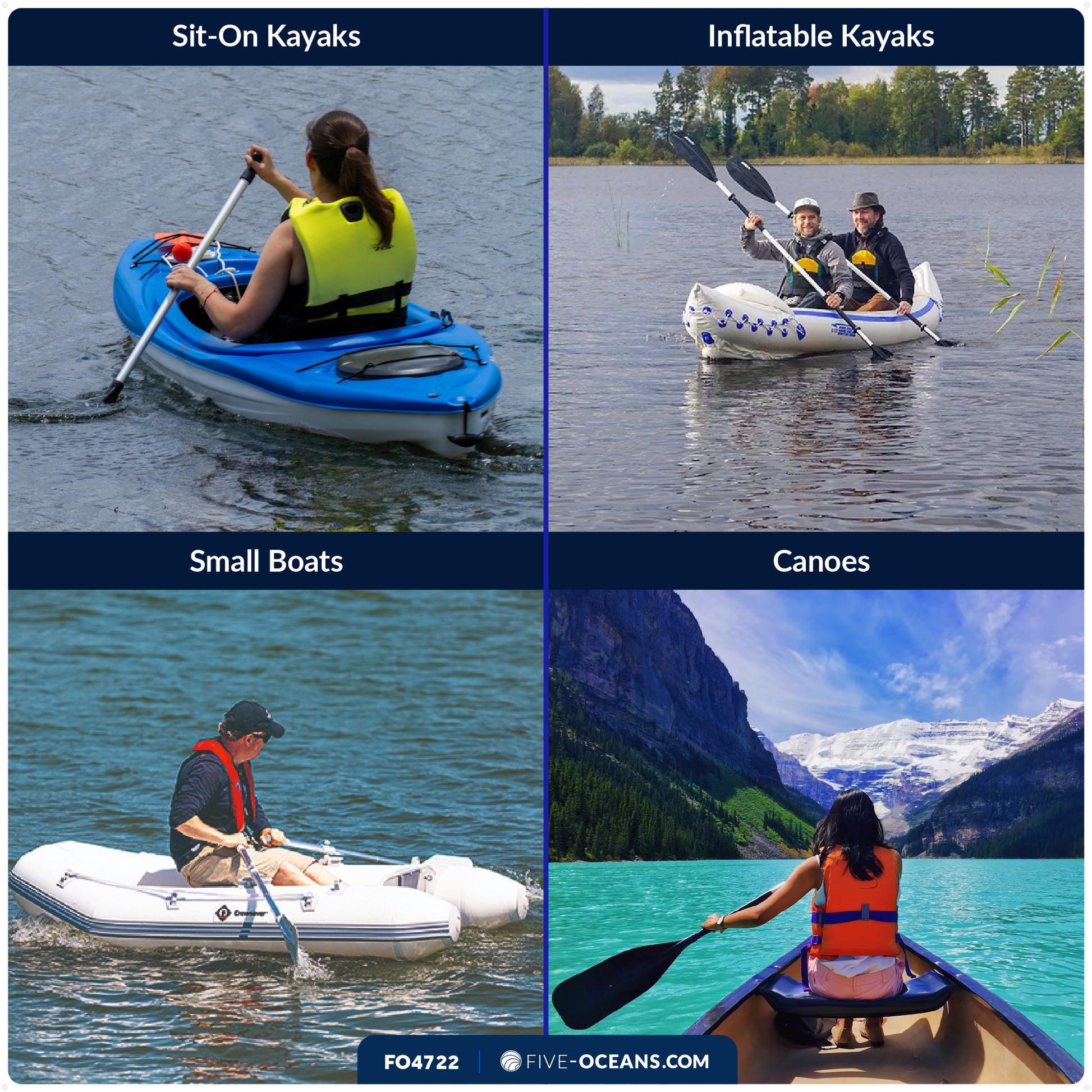 Canoe Paddle, 4Ft - T-Handle - FO4722 - Five Oceans