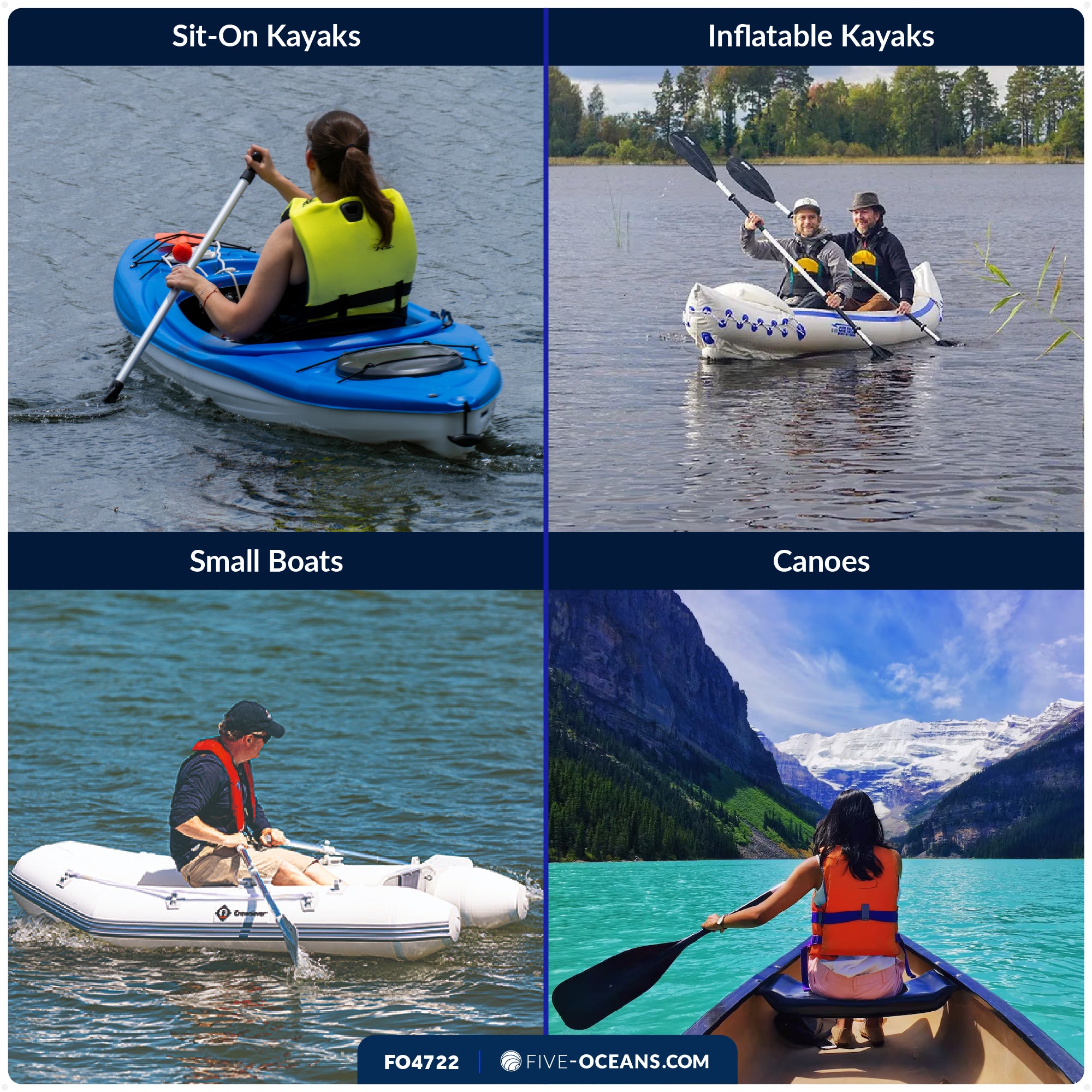 Canoe Paddle, 4Ft - T-Handle - FO4722 - Five Oceans