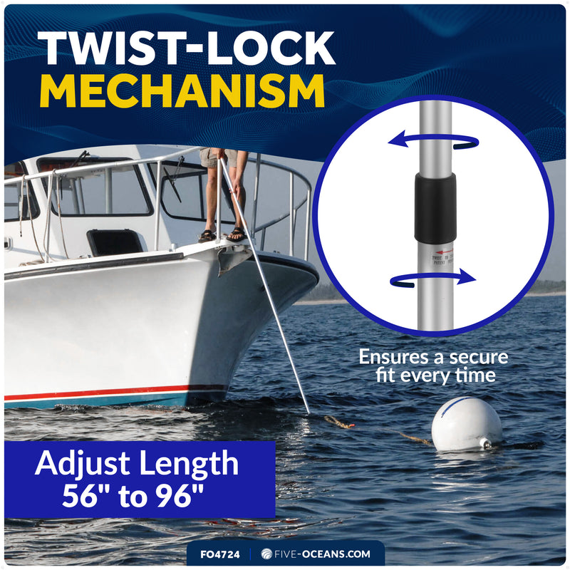 Telescoping Hook 56" - 96", Aluminum - FO4724 - Five Oceans