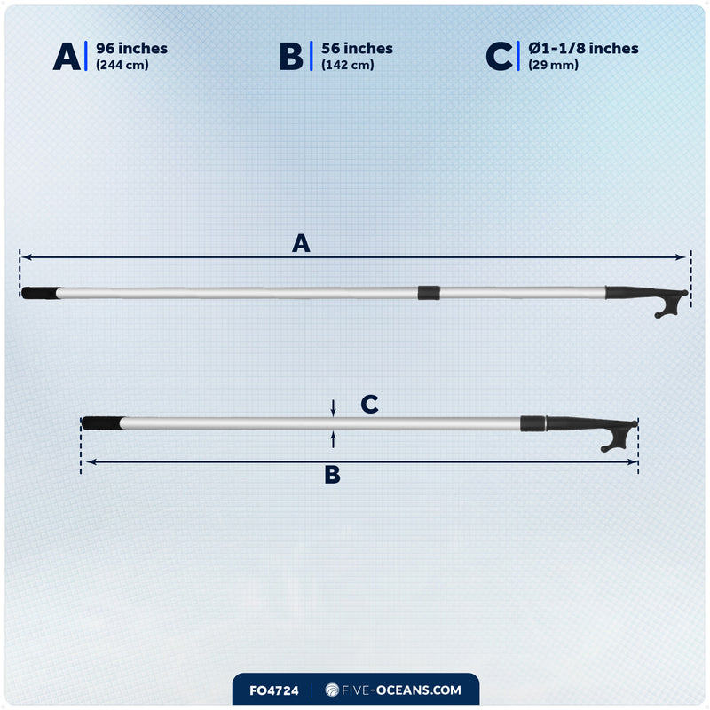 Telescoping Hook 56" - 96", Aluminum - FO4724 - Five Oceans