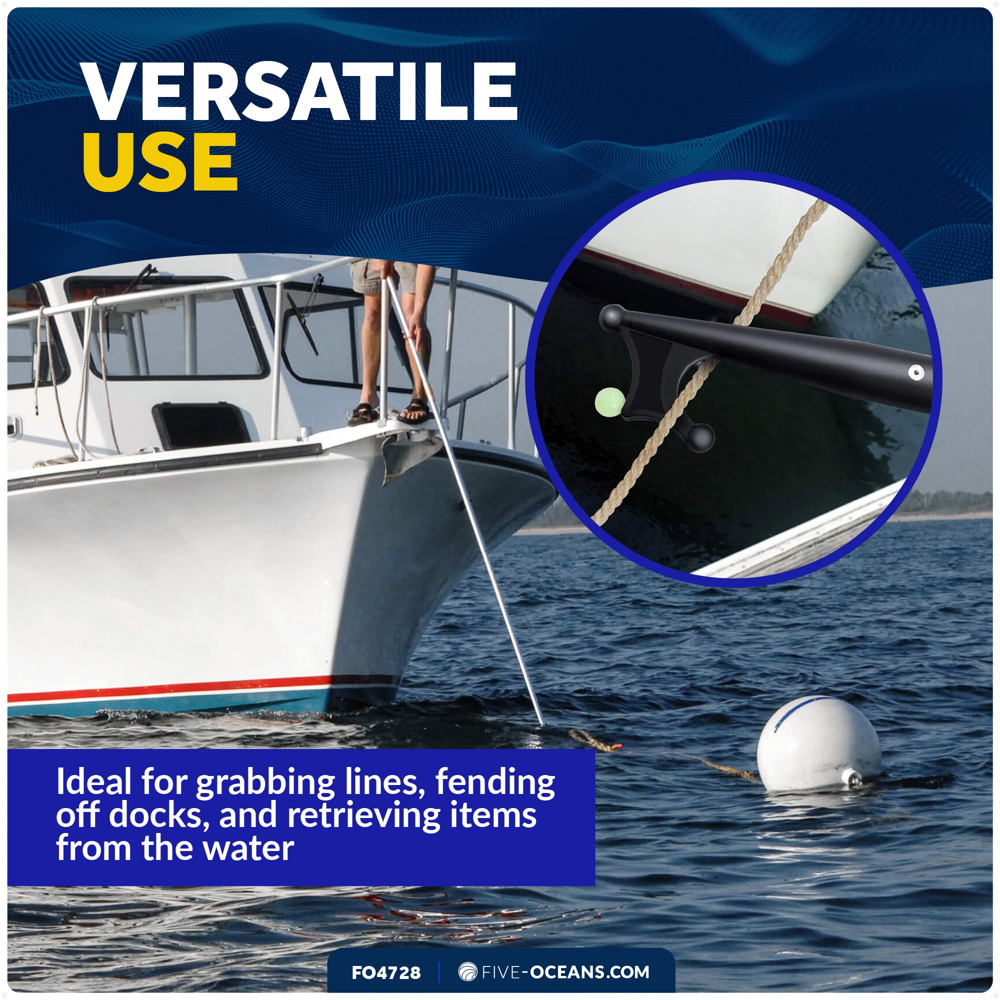 Screw-on Boat Hook Replacement Top - FO4728 - Five Oceans