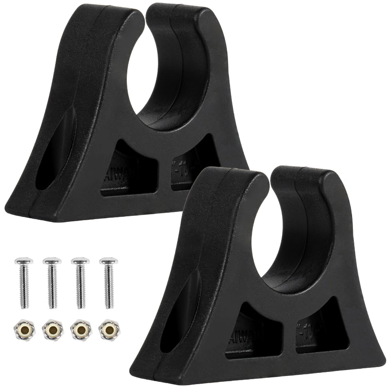 Paddle Holder Clip for Up to 1 1/2" Tube Dia., Black, Rubber, 2-Pack - FO4730 - Five Oceans