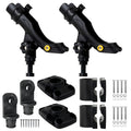 Kayak Rod Holder Kit - Rail & Deck Mounts, Large, Black, 2-Pack - FO4732-4742-M2 - Five Oceans