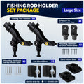 Kayak Rod Holder Kit - Rail & Deck Mounts, Large, Black, 2-Pack - FO4732-4742-M2 - Five Oceans