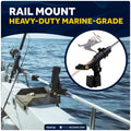 Kayak Rod Holder with Rail Mount, Large, Black - FO4732 - Five Oceans