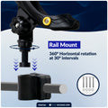 Kayak Rod Holder with Rail Mount, Large, Black - FO4732 - Five Oceans