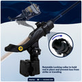 Kayak Rod Holder with Rail Mount, Large, Black - FO4732 - Five Oceans