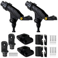 Kayak Rod Holder Kit - Rail & Deck Mounts, X-Large, Black, 2-Pack - FO4734-4742-M2 - Five Oceans