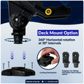 Kayak Rod Holder Kit - Rail & Deck Mounts, X-Large, Black, 2-Pack - FO4734-4742-M2 - Five Oceans