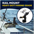 Kayak Rod Holder Kit - Rail & Deck Mounts, X-Large, Black, 2-Pack - FO4734-4742-M2 - Five Oceans
