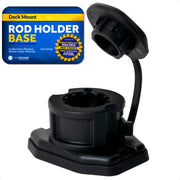 Deck Mount Base with Cap for Fishing Rod Holder, Spring-Loaded Locking Mechanism, Black - FO4736 - Five Oceans