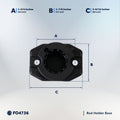 Kayak Rod Holder Deck Mount Base with Cap, Black - FO4736 - Five Oceans