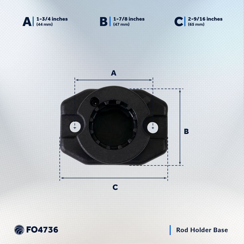 Kayak Rod Holder Deck Mount Base with Cap, Black - FO4736 - Five Oceans