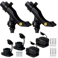 Fishing Rod Holder Kit - Deck & Rail Mounts - Large, Black, 2-Pack