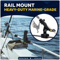 Kayak Rod Holder Kit - Deck & Rail Mounts, Large, Black, 2-Pack - FO4738-4746-M2 - Five Oceans