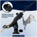 Kayak Rod Holder with Deck Mount Base with Cap, Black, Large - FO4738 - Five Oceans